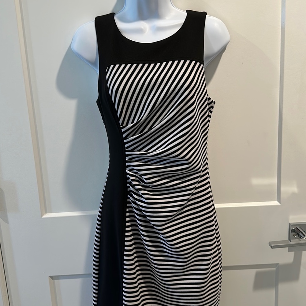 Guess striped dress with red back zipper